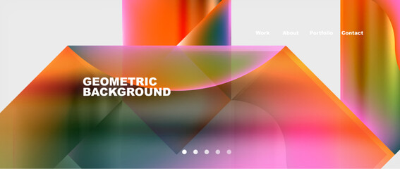 Minimal geometric web site page template design. Vector Illustration For Wallpaper, Banner, Background, Card, Book Illustration, landing page