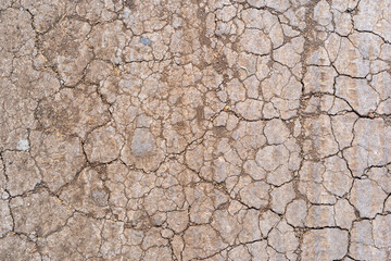 dry soil arid or ground and land crack broken to drought on area lacks water by top view from El Niño or La Niña and global or earth warming for agriculture environment and floor texture background