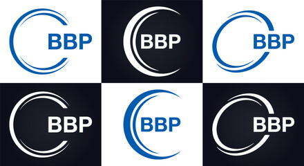 BBP logo. B B P design. White BBP letter. BBP, B B P letter logo design. B B P letter logo design in FIVE, FOUR, THREE, style. letter logo set in one artboard. B B P letter logo vector design.