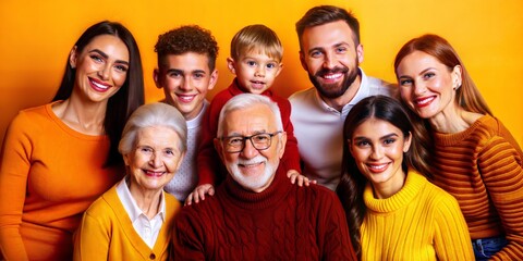 Generational Family Portrait: Studio images capturing multiple generations of a family together, showcasing family heritage and continuity.
