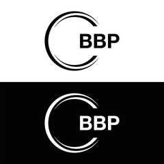 BBP logo. B B P design. White BBP letter. BBP, B B P letter logo design. B B P letter logo design in FIVE, FOUR, THREE, style. letter logo set in one artboard. B B P letter logo vector design.