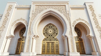 Islamic display decoration background with mosque, lantern, ramadan kareem, mawlid, iftar, isra miraj, eid al fitr adha, muharram, 3D illustration