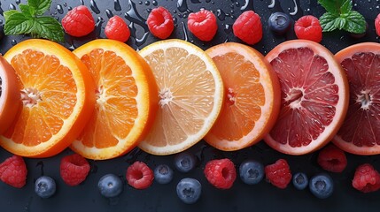 Background of colorful citrus fruits