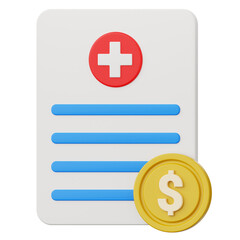 Medical Bill 3D Icon