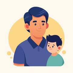 father and son father's day special vector illustration