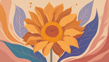 Beautiful sunflowers blooming in summer