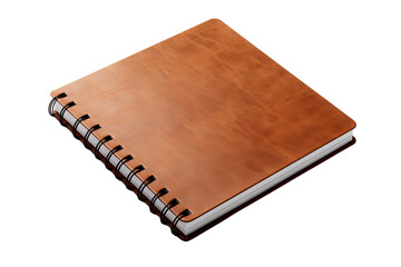 Blank spiral notebook with brown leather cover
