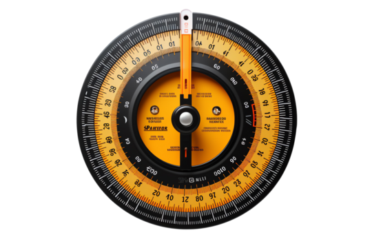 Round measuring instrument with a rotating dial.