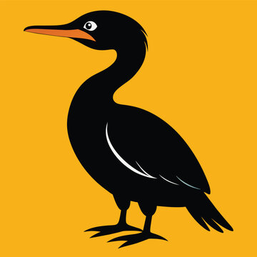 recommend clip art: Solid color Cormorant animal vector design
