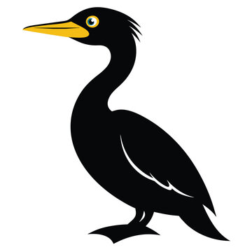 recommend clip art: Solid color Cormorant animal vector design