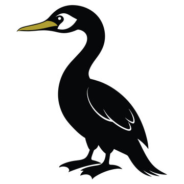 recommend clip art: Solid color Cormorant animal vector design