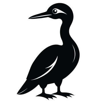recommend clip art: Solid color Cormorant animal vector design