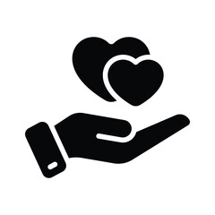 Hand presenting heart vector icon, be my valentines