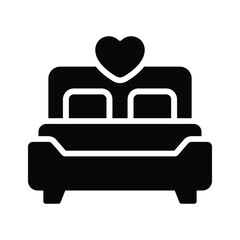 Honeymoon, wedding bed vector design