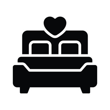 recommend clip art: Honeymoon, wedding bed vector design