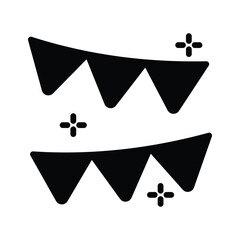 Get this visually perfect icon of garlands, decoration equipment