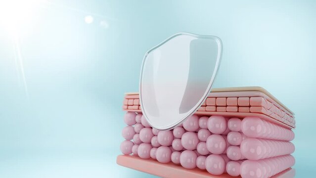 Shield sunscreen blocking UV rays and protecting skin