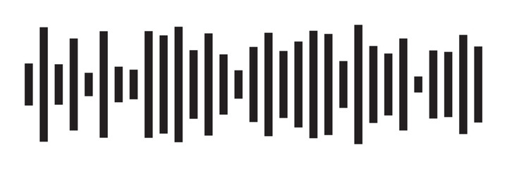 Equalizer music waves collection. Set of black music wave. Black music line wave beat collection. Frequency audio waveform, music wave isolated on white background in eps 10.