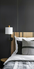 Minimalist motel room interiors with stylish details.