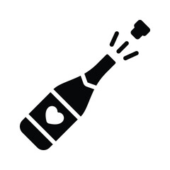 A trendy icon of champagne uncork