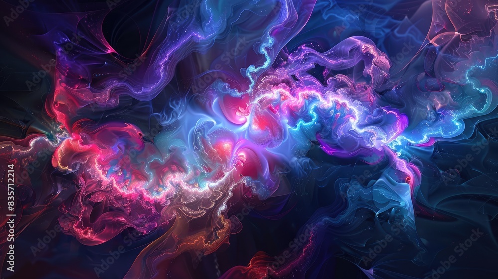 Poster fractal background in an abstract style