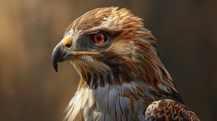 Hawk with a reddish tail
