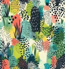 Seamless green foliage pattern in the garden