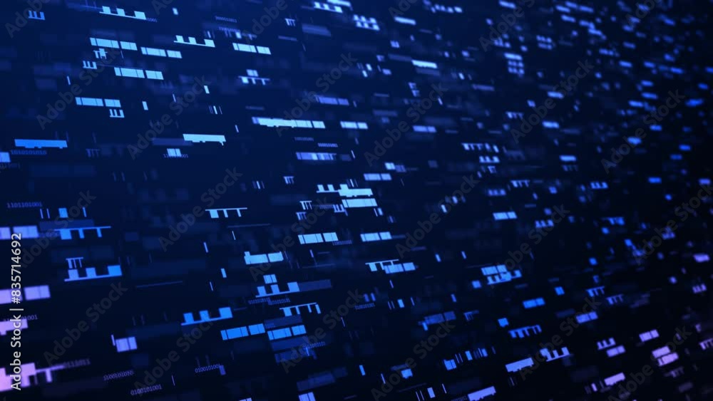 Poster futuristic data visualization: ai, big data, and cybersecurity in motion graphics