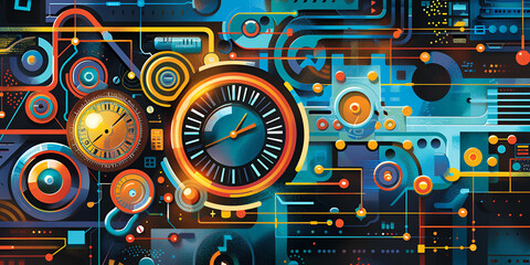 Fototapeta premium Abstract Background of technology and science Infographics , Industrial slide, 