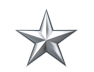 Silver star isolated on cutout. PNG