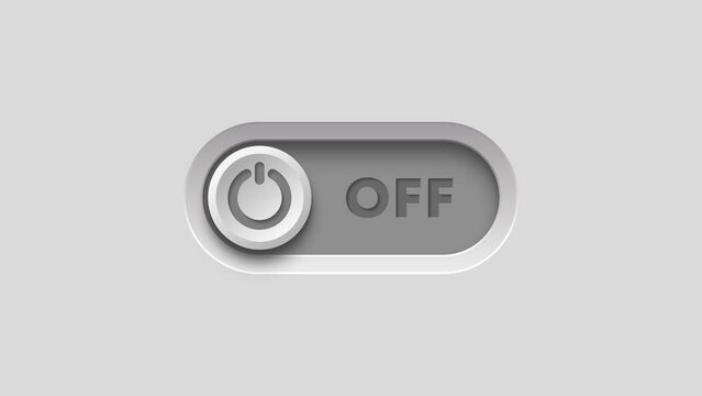 Toggle button icon On Off. Alpha channel, transparent background. 4K resolution