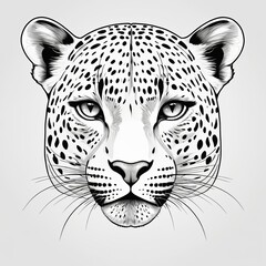Elegant Line Work, a leopard's face