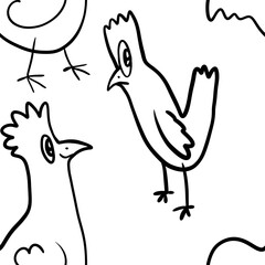 cute chicken seamless abstract pattern background fabric design print wrapping paper 