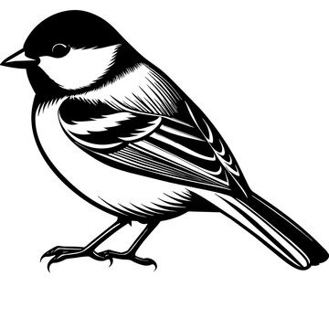 recommend clip art: chickadee--bird-silhouette-black-different-style-v