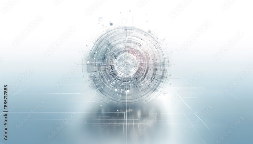 Poster abstract technological background 3 in light pastel colors with a circle in the center and superimpo