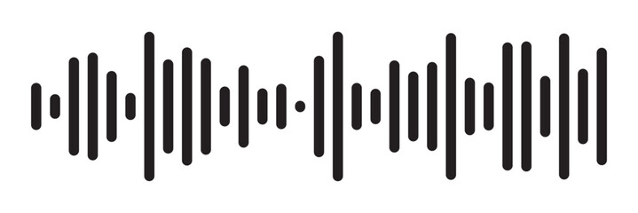 Music player sound bar. Audio speech spectrum noise collection. Sound waves of voice. Record interface. Equalizer icons with soundwave line isolated on white background in eps 10.