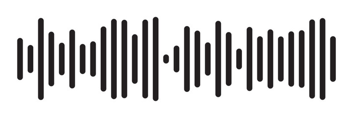 Music player sound bar. Audio speech spectrum noise collection. Sound waves of voice. Record interface. Equalizer icons with soundwave line isolated on white background in eps 10.