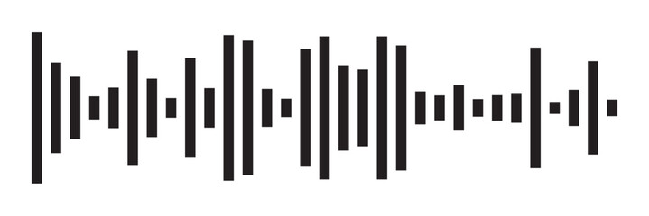 Music player sound bar. Audio speech spectrum noise collection. Sound waves of voice. Record interface. Equalizer icons with soundwave line isolated on white background in eps 10.