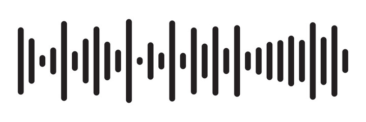 sound waves icon. frequency audio black icon isolated on white and transparent background flat style vector illustration in eps 10.