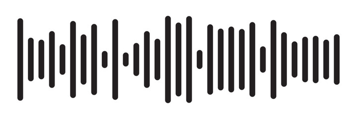 sound waves icon. frequency audio black icon isolated on white and transparent background flat style vector illustration in eps 10.