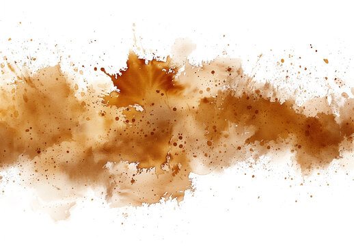 brown color ink splash on white, brown color splashes, Brown color watercolor splash paint effect on white background, colorful 