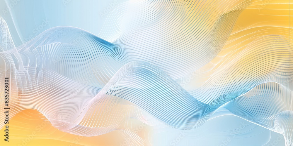 Poster a modern gradient background with thin white lines, featuring soft yellow and sky blue hues. the des