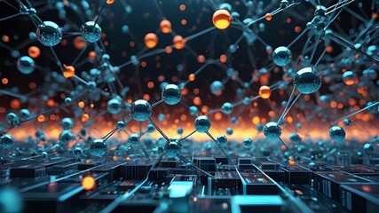 Modern digital abstract 3D background. Can be used in the description of network abilities, technological processes, digital storages, science, education, etc