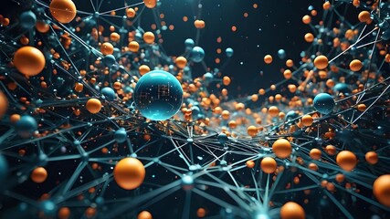 Modern digital abstract 3D background. Can be used in the description of network abilities, technological processes, digital storages, science, education, etc