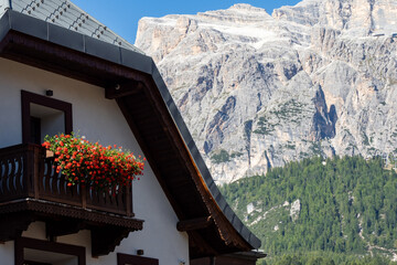 Cortina, D'Ampezzo - Beautiful ski village Cortina D'Ampezzo in the Dolomites during summer