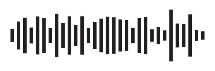 sound waves icon. frequency audio black icon isolated on white and transparent background flat style vector illustration in eps 10.