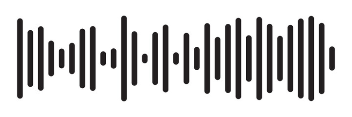 sound waves icon. frequency audio black icon isolated on white and transparent background flat style vector illustration in eps 10.