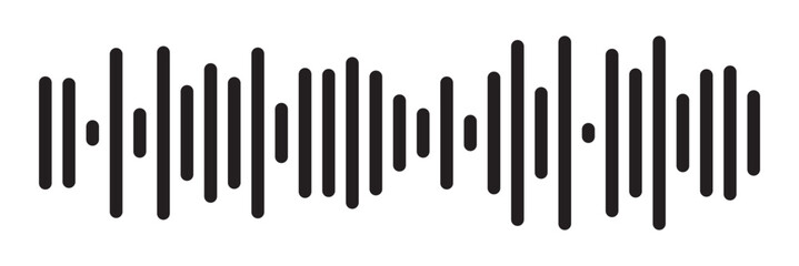 sound waves icon. frequency audio black icon isolated on white and transparent background flat style vector illustration in eps 10.