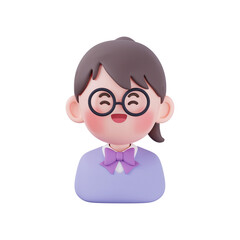 3D 학생 캐릭터 두상