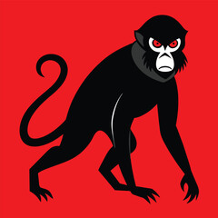 Solid color Crab Eating Macaque animal vector design